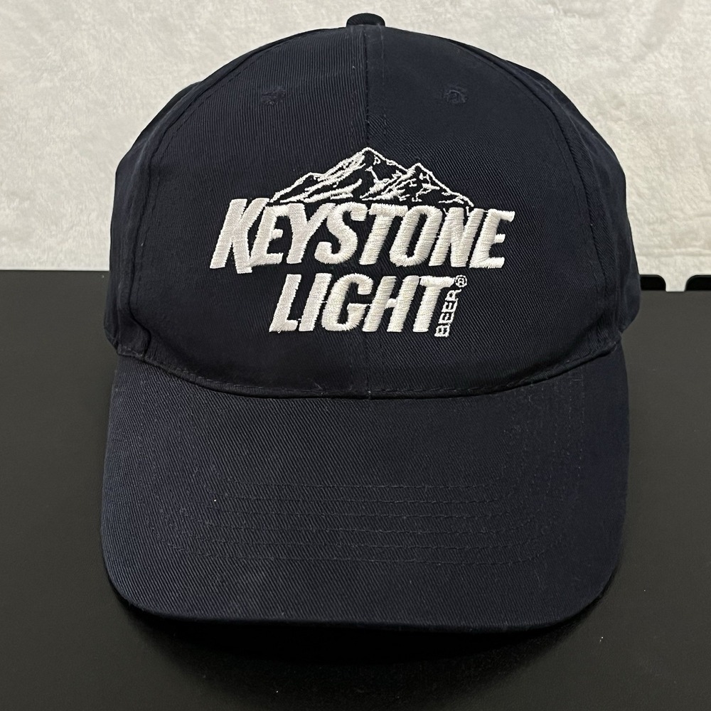 Keystone Light Beer Baseball Cap Dad Hat Navy Blue Adjustable Strap Back Coors